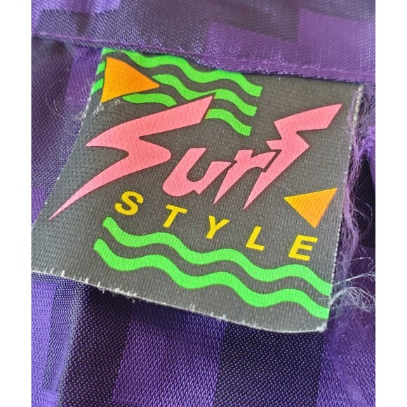 Vintage Surf Style Iridescent Mens 1/4 Zip Pullover Windbreaker Jacket One Size - Picture 7 of 8